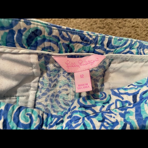 Lilly Pulitzer Adie Short Chasing Tail Blue Women’s Size 12 Pockets 3.5” Inseam - Picture 2 of 13